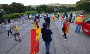 Una de las protestas impulsadas por Cristina Gómez a las puertas del domicilio de Pablo Iglesias e Irene Montero.