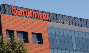 Fachada de las oficinas de Bankinter en Madrid. E.P./Marta Fernández