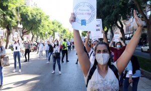 Concentració de treballadores del sector de l'estètica a Tarragona el mes passat.