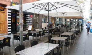 La terrassa d'un restaurant de Castelldefels aquest 14 d'octubre de 2020.