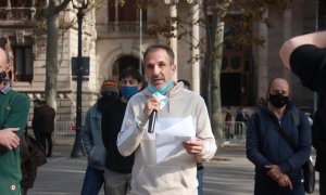 L'activista procànnabic Albert TIó en una roda de premsa dies abans d'entrar a la presó.