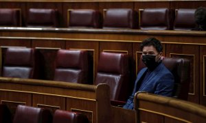 01/12/2020.- El portavoz de ERC, Gabriel Rufián, al inicio del debate del proyecto de Presupuestos de 2021 que continúa su tramitación de enmiendas en el Pleno del Congreso, toda vez que las cuentas tienen ya garantizadas 186 votos a favor, los últimos lo