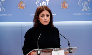 09/12/2020.- La portavoz del PSOE, Adriana Lastra, durante la rueda de prensa tras la reunión de la Junta de Portavoces del Congreso de este miércoles. EFE/Zipi