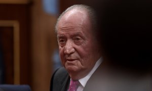 El rey Juan Carlos I, en el Congreso, en los actos conmemorativos del 40 aniversario de la Constitución. AFP