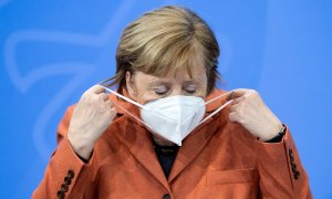 Angela Merkel durante la rueda de prensa.