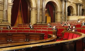 Una imatge de la votació de la resolució sobre la Llei d'amnistia al Parlament.