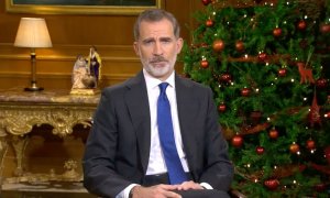 Imatge del discurs de Nadal de 2020 del rei Felip VI.