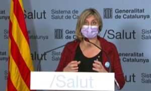 La consellera de Salut, Alba Vergés, en la roda de premsa d'aquest dilluns.