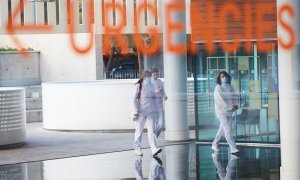 Varias profesionales sanitarias en el Hospital del Mar de Barcelona.