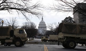 Perímetro de seguridad del Capitolio en los días previos a la investidura de Joe Biden.