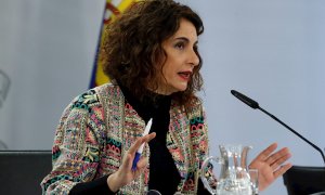 La ministra de Hacienda y portavoz del Gobierno, María Jesús Montero, durante la rueda de prensa posterior al Consejo de Ministros.