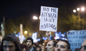 Imagen de archivo de una protesta contra la ley mordaza.