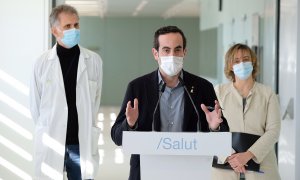 El secretari general de Salut, Marc Ramentol, en una visita al nou espai hospitalari polivalent a Can Ruti.