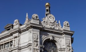 Detalle de la fachada del Banco de España. EFE/Chema Moya