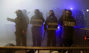 Los Mossos d'Esquadra en una protesta por el encarcelamiento de Hasél en Barcelona