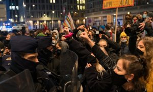 Protestas en el centro de Varsovia, en noviembre de 2020.