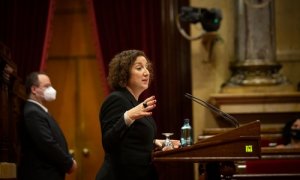 La portavoz parlamentaria del PSC, Alícia Romero   en una foto de archivo de una sesión plenaria en el Parlament de Catalunya a 15 de diciembre de 2020.