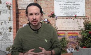 El líder de Unidas Podemos y candidato de a la Presidencia de la Comunidad de Madrid, Pablo Iglesias, conmemora el aniversario de la II República.