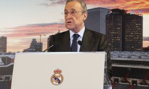 Imagen de archivo de 2019 de Florentino Pérez, presidente del Real Madrid y  máximo impulsor de la Superliga de fútbol.