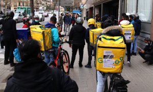 Manifestació de riders a Barcelona el passat 12 de març.