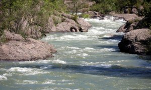 Riu Llobregat, al seu pas per Berga. Imatge del 9 de maig del 2019.