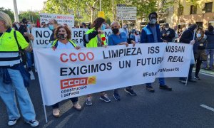 Manifestació dels treballadors de Nissan per reclamar la reindustralització, el 13 de maig a Barcelona.