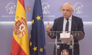 18/05/2021.- El secretario general del Grupo Socialista en el Congreso, Rafael Simancas, interviene en una rueda de prensa posterior a la Junta de Portavoces de este martes. E. Parra / Europa Press