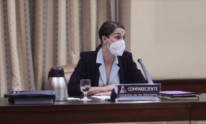 La secretaria de Estado de Igualdad y contra la Violencia de Género, Noelia Vera, durante la Comisión de Igualdad, a 25 de mayo de 2021, en la Sala Sagasta del Congreso de los Diputados, Madrid, (España).