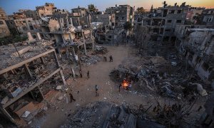 Imagen de una zona de la Franja de Gaza destrozada por los bombardeos de Israel.