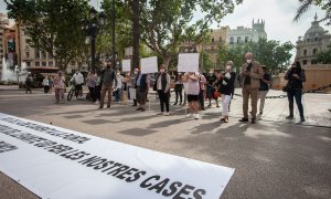 Concentración ante el Ajuntament de València.