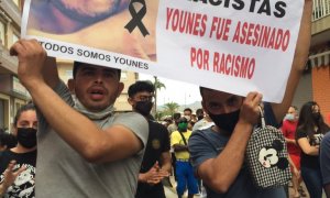 Un momento de la protesta contra los crímenes racistas.