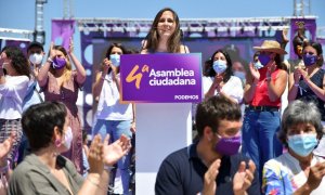 Ione Belarra tras ser elegida secretaria general de Podemos el 13 de junio de 2021