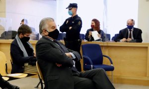 El extesorero del PP Luis Bárcenas durante el juicio por la presunta caja 'b' del PP, en la Audiencia Nacional, en San Fernando de Henares (Madrid). E.P./Pool