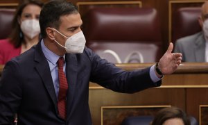 El presidente del Gobierno, Pedro Sánchez, interviene en una sesión de control al Gobierno en el Congreso de los Diputados