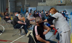 Vacunació al Palau Firal de la Bisbal de l'Empordà.