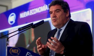 El ministro de Inclusión, Seguridad Social y Migraciones, José Luis Escrivá, interviene en un encuentro organizado, este lunes, por Nueva Economía Forum en Madrid.