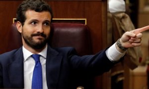 El líder del PP, Pablo Casado, en el Congreso.