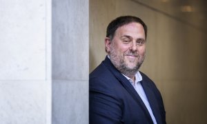 Oriol Junqueras fotografiat a la seu nacional d'Esquerra Republicana de Catalunya aquest dimarts.