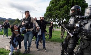 Cargas policiales en Bogotá