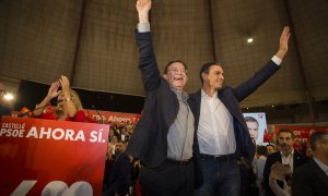 Imaen de archivo del presidente del Gobierno, Pedro Sánchez, junto al presidente del País Valencià, Ximo Puig, durante un acto en Castelló. - EUROPA PRESS