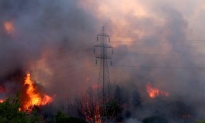 Incendio en Varybobi, Grecia.