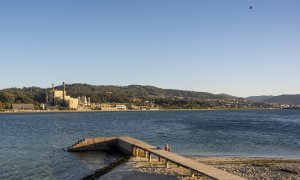 Fábrica de Ence en la ría de Pontevedra.