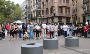 Pla general de la Rambla de Barcelona, on s'ha fet l'acte d'homenatge a les víctimes dels atemptats del 17-A.