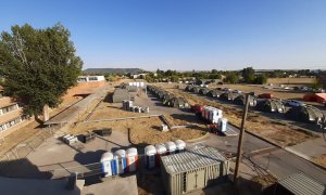 Imagen del campamento para refugiados afganos en la Base Aérea de Torrejón, en Madrid.