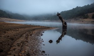 Estado que presenta el embalse de O Bao en Viana do Bolo (Ourense).