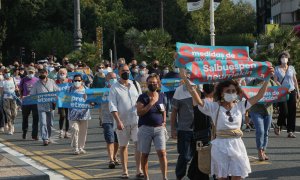 21/08/2021 Manifestación en Donosti a favor del acercamiento de los presos de ETA