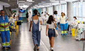 Punto de vacunación masivo instalado en el Wizink Center de Madrid, el pasado 24 de agosto de 2021.