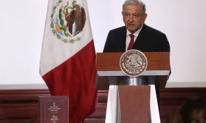 El presidente de México, Andrés Manuel López Obrador, en la presentación del tercer informe de Gobierno, en Palacio Nacional de la Ciudad de México (México). EFE/Sáshenka Gutiérrez