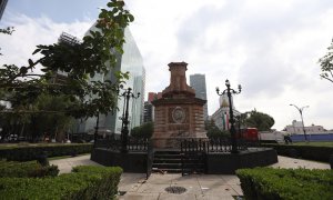 Pedestal en el que se erigirá la estatua de la mujer indígena.