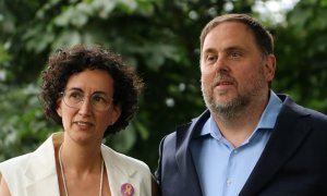 Marta Rovira i Oriol Junqueras en la trobada que van mantenir a Ginebra el passat 30 de juny.